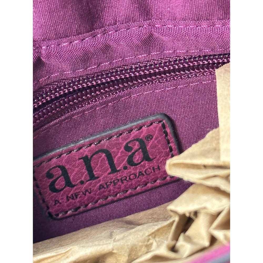 ana A New Approach Magenta Purple Pebbled Faux Leather Crossbody Chain Bag - Picture 9 of 10